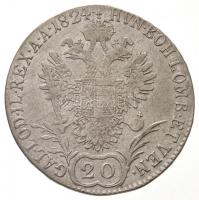1824E 20kr Ag "I. Ferenc" (6,45g) T:2-,3 
Hungary 1824E 20 Kreuzer Ag "Franz I"...