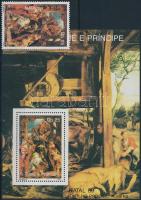 Rubens painting stamp + block, Rubens festmény bélyeg + blokk