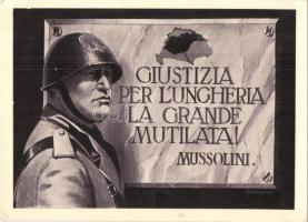 'Giustizia per l'Ungheria la grande mutilata!' Mussolini, kiadja a Magyar Nemzeti Szövetség / Justice for Hungary, Irredenta s: Köves (EK)