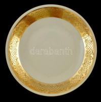 Kronester Bavaria mokkás csésze és alj, süteményes tányér, kopott, jelzett, d:19 cm