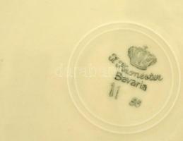 Kronester Bavaria mokkás csésze és alj, süteményes tányér, kopott, jelzett, d:19 cm