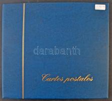 Nagy alakú, jó állapotú Cartes Postales képeslap album 676 férőhellyel / Big sized postcard album for 676 postcards (39 cm x 35 cm)