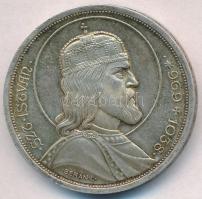 1938. 5P Ag "Szent István" T:1-,2 patina  Adamo P8.1