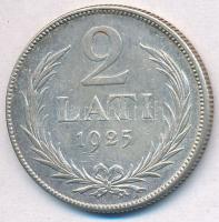 Lettország 1925. 2L Ag T:2 patina  Latvia 1925. 2 Lati Ag C:XF patina  Krause KM#8