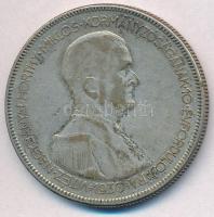 1930. 5P Ag "Horthy jobbra" T:3 patina Adamo P8