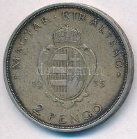 1935. 2P Ag "Pázmány" T:2 patina 
Adamo P7