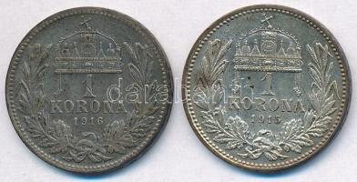 1915KB-1916KB 1K Ag "Ferenc József" (2x) T:2,2- patina
Adamo K5.1
