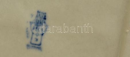 Zsolnay labdázó kisfiú, kézzel festett, jelzett, hibátlan, m: 13,5 cm