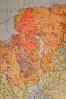 1984 Fülöp József: Magyarország földtani térképe, Magyar Állami Földtani Intézet, széleinél kis raga...