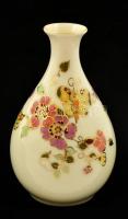 Zsolnay pillangó mintás váza, kézzel festett, jelzett, hibátlan, m:11 cm