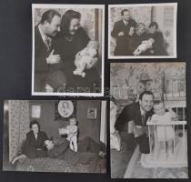 cca 1940 Hámory Imre (1909-1967) színész albumából 4 db vintage fotó, 18x12 cm és 8,5x11 cm között