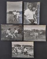 cca 1940 Palló Imre (1891-1978) operaénekes albumából 5 db vintage fotó, 12x9 cm