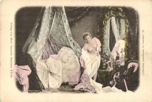 Collection parisienne, le coucher 18. Erotic nude lady, bedtime, Verlag von Mich. Dietrich (EK)