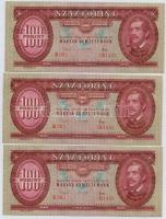 1968. 100Ft (7x) sorszámkövetők T:II szép ropogós papír