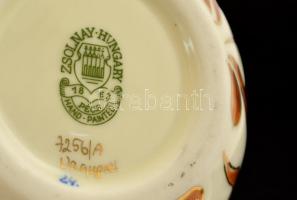 Zsolnay kis kaspó, kézzel festett, jelzett, hibátlan, m:6,5 cm