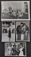 cca 1940 Bajor Gizi színésznő albumából 4 db vintage fotó, 13x8,5 cm és 13x18 cm