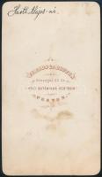 cca 1865 Hartl Alajosné feliratozott, vizitkártya méretű fényképe Borsos és Doctor pesti műterméből,...