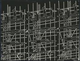 Képmódosító eljárások az 1970-es évekből, 3 db vintage fotó, kettő feliratozott, 18x24 cm