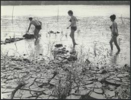 Vízparti fényképek az 1970-es években, 3 db vintage fotó, kettő feliratozott, 18x24 cm és 18x20,5 cm