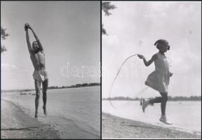 cca 1935 Ugrások, 3 db vintage negatívról készült mai nagyítás, 18x13 cm