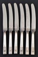 Sheffield Arlington ezüstözött nyelű kés, 6 db, h: 24 cm