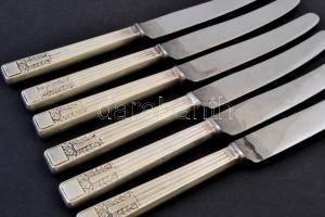 Sheffield Arlington ezüstözött nyelű kés, 6 db, h: 24 cm