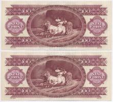 1989. 100Ft (4x) sorszámkövetők T:I,I-