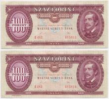 1989. 100Ft (4x) sorszámkövetők T:I,I-