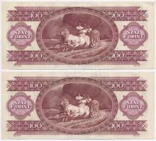 1989. 100Ft (4x) sorszámkövetők T:I,I-