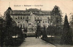 Budapest V. Gizella tér (Vörösmarty tér), Vörösmarty Mihály szobor, Gerbeaud ház - 2 db régi képeslap