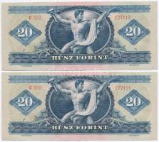 1969. 20Ft (2x) sorszámövetők T:II