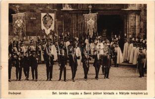 Budapest, Szent István napi körmenet, Szent Jobb - 3 db régi képeslap