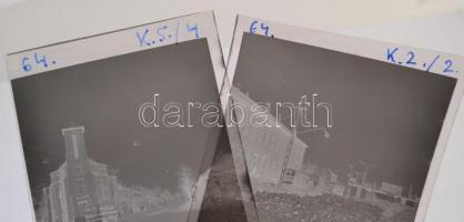 1964 Budapest, autóbuszok Kőbányán, 2 db szabadon felhasználható vintage negatív (6x6 cm) és az ezek...