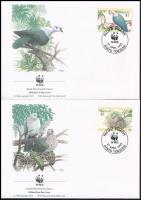 WWF Emperor pigeon cam set 4 FDC WWF: Bütykös császárgalamb sor 4 db FDC-n