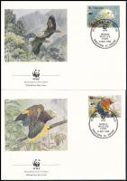 WWF: Saint Vincent amazon set on 4 FDC WWF: Királyamazon sor 4 db FDC-n