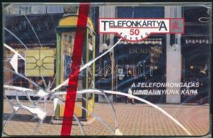 1992 Vandalizmus-motívumos telefonkártya, bontatlan csomagolásban