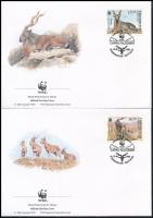 WWF Makhor set 4 FDC WWF: Pödröttszarvú kecske sor 4 db FDC-n