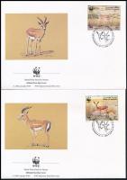 WWF Goitered gazelle set on 4 FDC WWF: Golyvás gazella sor 4 db FDC-n