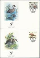 WWF: Pálmafütyülőlúd sor 4 db FDC-n WWF Whistling duck set on 4 FDC