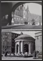 cca 1940 Budapest, Erzsébet híd és Erzsébet szobor az Eskü téren, 2 db szabadon felhasználható vintage negatív (24x36 mm) és az erről készült 2 db 18x25 cm-es mai nagyítás