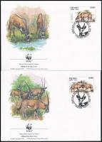 WWF: Kelet-afrikai nyársas bak sor 4 db FDC-n WWF East African oryx set on 4 FDC