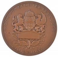 Berán Lajos (1882-1943) ~1937."BSzKRT Sportegyesülete 1912-1937" Br emlékérem tokban (62mm...