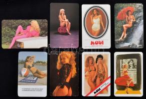 8 db hölgyeket ábrázoló kártyanaptár, közte erotikus is