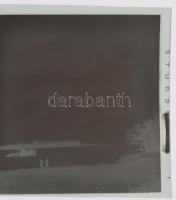 cca 1940 Dunára telepített hajómalom, szabadon felhasználható vintage negatív (6x6 cm) és az erről k...