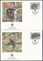 WWF Pine-marten set on 4 FDC WWF Nyuszt sor 4 db FDC-n