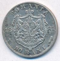 Románia 1881V 50b Ag "I. Károly" T:2 patina
Romani 1881V 50 Bani Ag "Carol I" C...