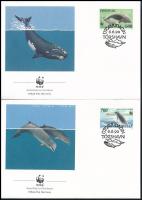 WWF Whale set on 4 FDC WWF: Bálna sor  4 db FDC-n