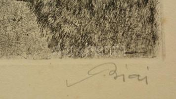 Biai-Föglein István (1905-1974): Erdei út. Rézkarc, karton, jelzett, 22×28 cm