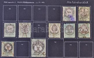 Tartalmas Okmánybélyeg gyűjtemény 1854-1960 régi gyűjtésből, házi készítésű, tudományos pontossággal...