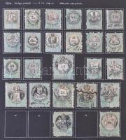 Tartalmas Okmánybélyeg gyűjtemény 1854-1960 régi gyűjtésből, házi készítésű, tudományos pontossággal...